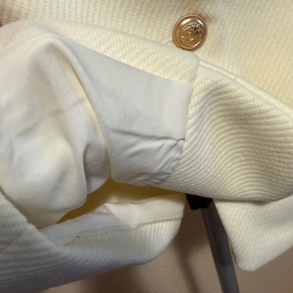 Old Money retro timeless classic Cream Button-Up Jacket gold buttons - Picture 10 of 11